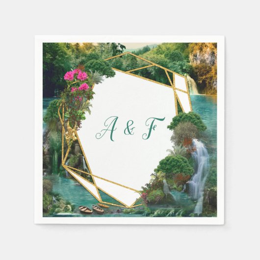 お祝いアットマジカルファンタジー湖 スタンダードカクテルナプキン (正面)