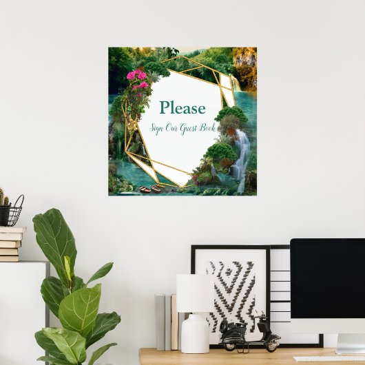 お祝いアットマジカルファンタジー湖 ポスター (ホームオフィス)