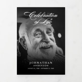 お祝いエレガント写真葬儀 三つ折りプログラム (カバー)