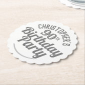 お祝いオブエイジ90th誕生日紙コースター ペーパーコースター (アングル)