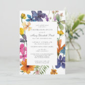 お祝いオブライフほこりっぽいボホサマーフローラ 招待状 (スタンド正面)