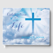 お祝いオブライフクラウドブルークロスゲストブック ゲストブック (正面)