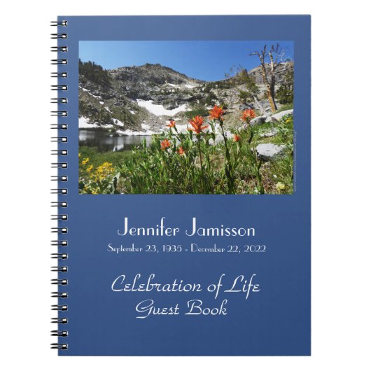 お祝いオブライフゲストブックアルパインワイルドフラワーズ ノートブック (正面)