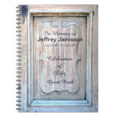 お祝いオブライフゲストブックオールドウッドドア ノートブック (正面)