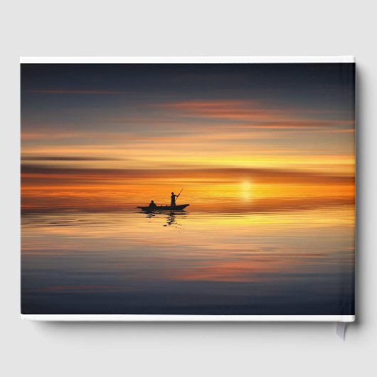 お祝いオブライフサンセットウォーターレイク魚釣りボート ゲストブック (裏面)