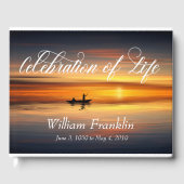 お祝いオブライフサンセットウォーターレイク魚釣りボート ゲストブック (正面)