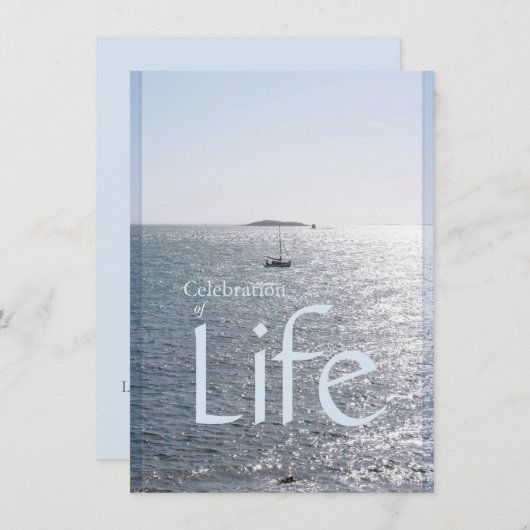 お祝いオブライフシースケープ1招待状 招待状 (正面/裏面)