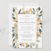 お祝いオブライフダスティテラコッタボタニカル 招待状 (正面)