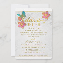 お祝いオブライフバタフライランチョン招待状 招待状