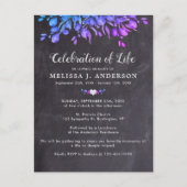 お祝いオブライフパープルユーカリ石板 インビテーションポストカード (正面)