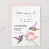 お祝いオブライフフローラハミングバード招待状 招待状 (正面/裏面)