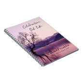 お祝いオブライフレイクサンセットツリーランドスケープ ノートブック (右側)