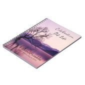 お祝いオブライフレイクサンセットツリーランドスケープ ノートブック (左側)