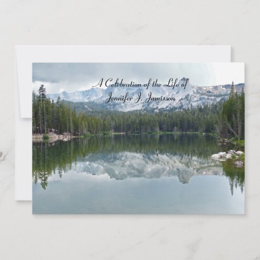 お祝いオブライフ反射マウンテンレイク 招待状 (正面)