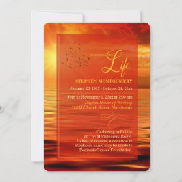 お祝いオブライフ海サンセットホライズン 招待状