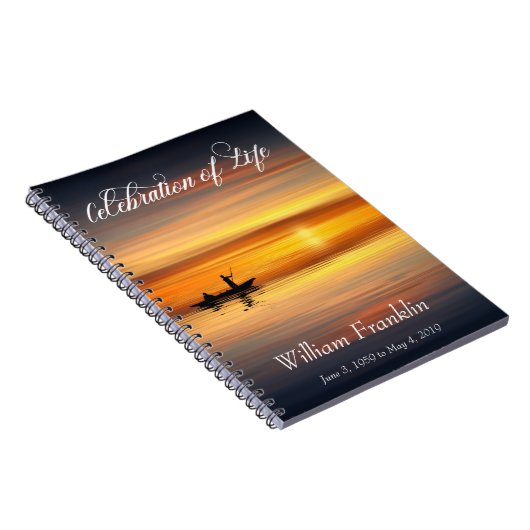 お祝いオブライフ海サンセットレイクゲストブック ノートブック (右側)