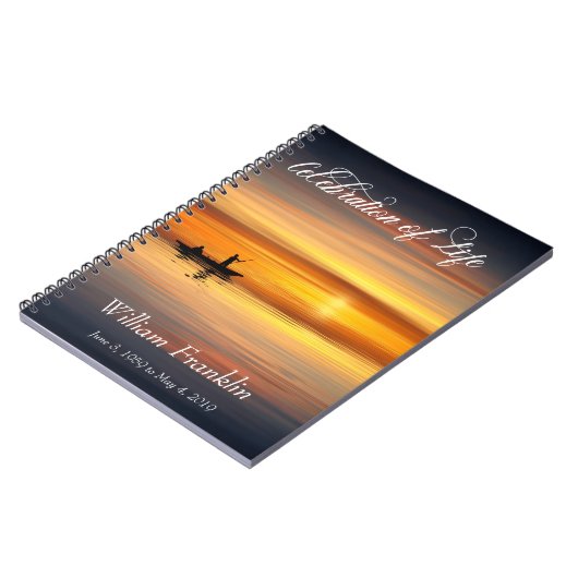 お祝いオブライフ海サンセットレイクゲストブック ノートブック (左側)