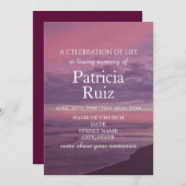 お祝いオブライフ – カームビーチサンセット  招待状 (正面/裏面)