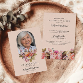 お祝いオブライフPink Roses & Peoniesフローラ 招待状