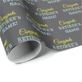 お祝いカスタム退職者!黄色、青灰色 ラッピングペーパー (ロールコーナー)