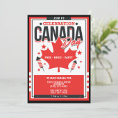 お祝いカナダデイフードミュージックパーティの招待状 シーズンカード (スタンド正面)