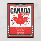 お祝いカナダデイホリデーパーティー招待状 ポストカード (正面)