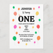 お祝いカラフル風船誕生日 ポストカード (正面)