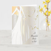 お祝いカードになる美しい花嫁。 カード (黄色い花)