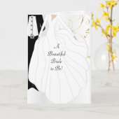 お祝いカードになる美しい花嫁。 カード (黄色い花)