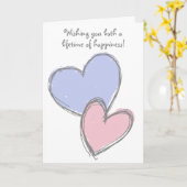 お祝いカードを結婚するシンプルな落書きのハート カード (黄色い花)