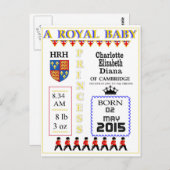 お祝いカード王室のプリンセスシャーロット ポストカード (正面/裏面)