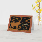 お祝いカード鹿あいさつ カード (黄色い花)