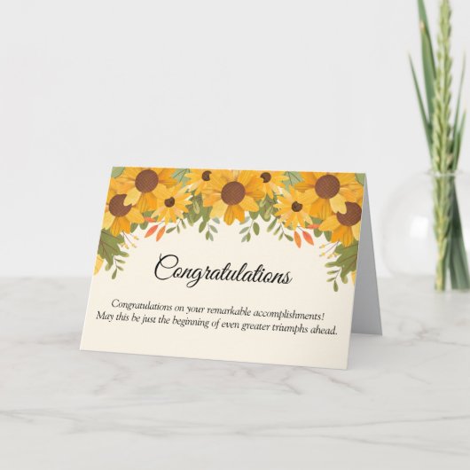 お祝いカード：あなたの輝かしい成果を称えて カード (正面)