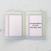 お祝いカード: ピンクの弓を持つテディー・ベア カード (内部)