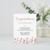 お祝いカード 不動産 フラワー ポストカード (スタンド正面)