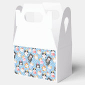 お祝いキャッツオンブルー水玉模様 フェイバーボックス (オープン)