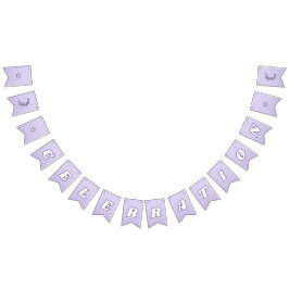 お祝いキュートラベンダーパープルファンキーレタリング バンティングフラッグ
