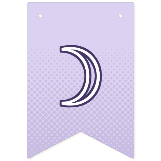 お祝いキュートラベンダーパープルファンキーレタリング バンティングフラッグ (第2の旗)