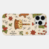 お祝いクリスマスの落書きパターン iPhoneケース (裏面横)