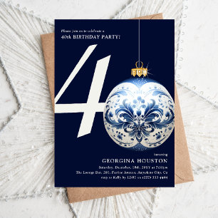 お祝いクリスマスボール 40歳の誕生日パーティー 招待状
