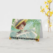 お祝いグッド・ニュースのまわりに カード (黄色い花)