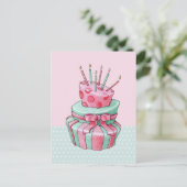 お祝いケーキはがき ポストカード (スタンド正面)