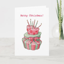 お祝いケーキクリスマスカード シーズンカード