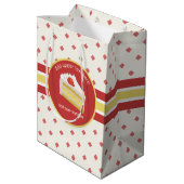 お祝いケーキ – スポンジスライス – パーティー紙吹雪 ミディアムペーパーバッグ (裏面アングル)