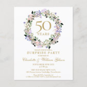 お祝いサプライズパーティー 50周年 誕生日招待状 (正面)