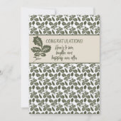 お祝いシャワーま結婚たはオリーブグリーン ノートカード (正面)