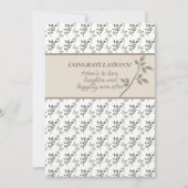 お祝いシャワーま結婚たはオリーブグリーン ノートカード (正面)