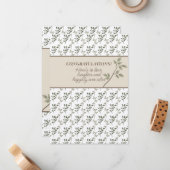 お祝いシャワーま結婚たはオリーブグリーン ノートカード (正面/裏面インサイチュ)