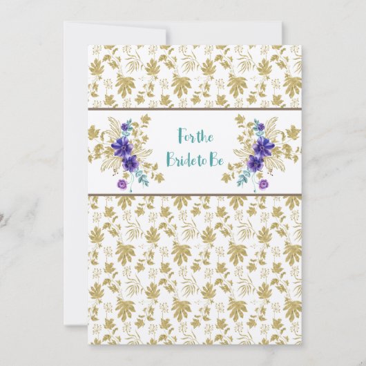 お祝いシャワーま結婚たは金ゴールド紫 ノートカード (正面)