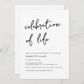 お祝いシンプルの生活のミニマリスト 招待状 (正面/裏面)